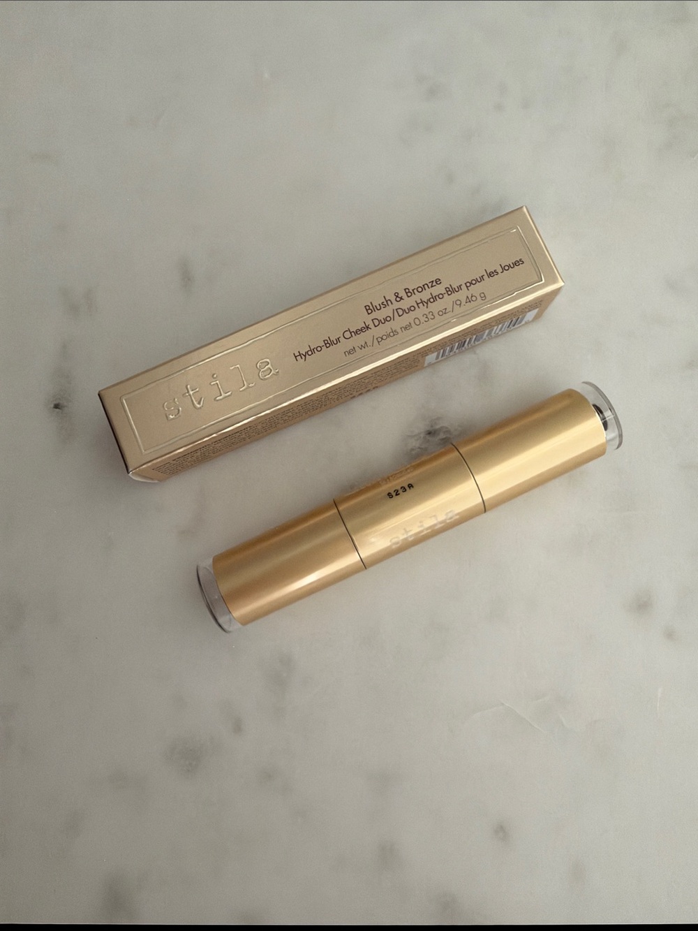 Stila Dual-Ended Blush & Bronze Stick in Gold DRAGON FRUIT/ COCOA